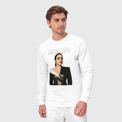 Костюм хлопковый мужской Билли Айлиш в черном костюме, цвет: белый — фото 2