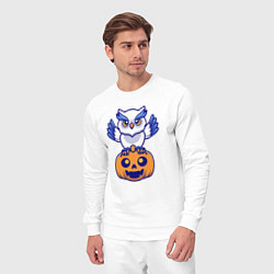 Костюм хлопковый мужской Halloween owl, цвет: белый — фото 2