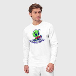 Костюм хлопковый мужской Инопланетянин с бластером, цвет: белый — фото 2