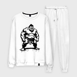 Костюм хлопковый мужской Грозный сумоист, цвет: белый