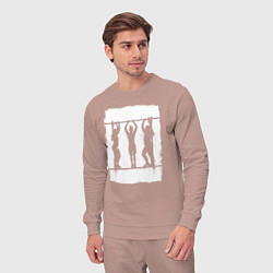 Костюм хлопковый мужской Уличная тренировка девушки, цвет: пыльно-розовый — фото 2