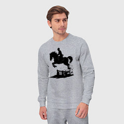 Костюм хлопковый мужской Скакун через барьер, цвет: меланж — фото 2