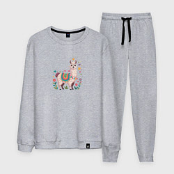 Мужской костюм Лама с сердечками и цветами