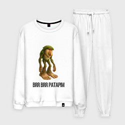 Костюм хлопковый мужской Brr Brr Patapim Brainrot, цвет: белый
