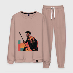 Костюм хлопковый мужской Спартанец поп-арт, цвет: пыльно-розовый