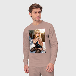 Костюм хлопковый мужской Марин Китагава наряде гламурной фифы, цвет: пыльно-розовый — фото 2