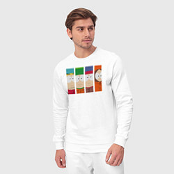 Костюм хлопковый мужской Южный Парк главные герои, цвет: белый — фото 2