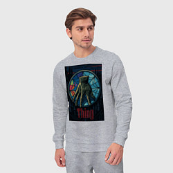 Костюм хлопковый мужской Вещь - Уэнсдей, цвет: меланж — фото 2