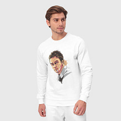 Костюм хлопковый мужской Эдвард Нортон Бойцовский клуб, цвет: белый — фото 2