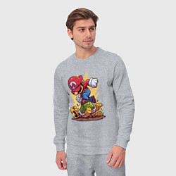 Костюм хлопковый мужской Марио, цвет: меланж — фото 2