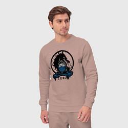 Костюм хлопковый мужской Sub-zero fight, цвет: пыльно-розовый — фото 2