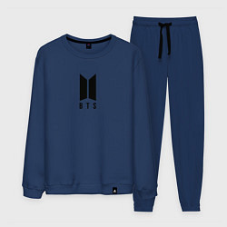 Костюм хлопковый мужской BTS лого, цвет: тёмно-синий