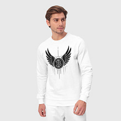 Костюм хлопковый мужской Крылья биткоина, цвет: белый — фото 2