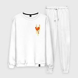 Костюм хлопковый мужской Русская девушка, цвет: белый