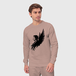 Костюм хлопковый мужской Фредди Меркьюри с ангельскими крыльями, цвет: пыльно-розовый — фото 2