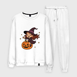 Костюм хлопковый мужской Маленькая ведьмочка, цвет: белый