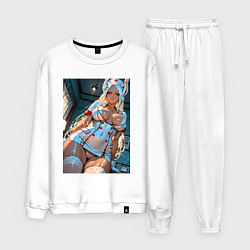 Костюм хлопковый мужской Мирко в откровенном наряде медсестры, цвет: белый