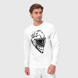 Костюм хлопковый мужской Черная вратарская маска, цвет: белый — фото 2