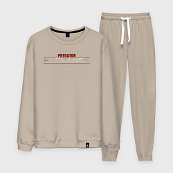 Костюм хлопковый мужской Predator badlands logo, цвет: миндальный