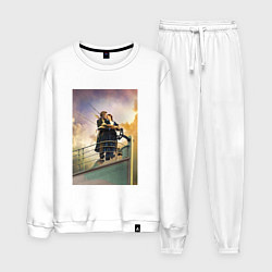 Костюм хлопковый мужской Влюблённые на Титанике, цвет: белый
