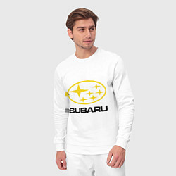 Костюм хлопковый мужской Subaru Logo, цвет: белый — фото 2