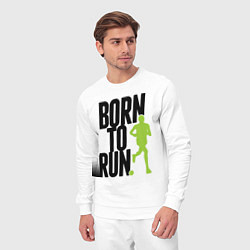 Костюм хлопковый мужской Рожден для бега, цвет: белый — фото 2