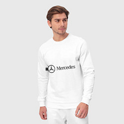 Костюм хлопковый мужской Mercedes Logo, цвет: белый — фото 2
