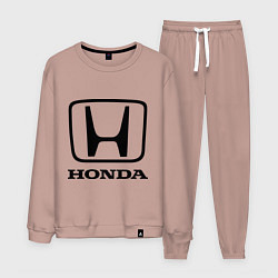 Костюм хлопковый мужской Honda logo, цвет: пыльно-розовый