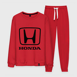 Костюм хлопковый мужской Honda logo, цвет: красный