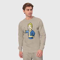 Костюм хлопковый мужской Fallout vault boy, цвет: миндальный — фото 2