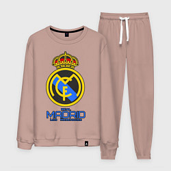 Костюм хлопковый мужской Real Madrid, цвет: пыльно-розовый