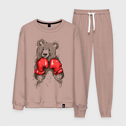 Костюм хлопковый мужской Bear Boxing, цвет: пыльно-розовый