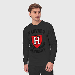 Костюм хлопковый мужской Harvard University, цвет: черный — фото 2
