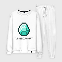 Костюм хлопковый мужской Minecraft Diamond, цвет: белый