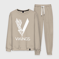 Костюм хлопковый мужской Vikings, цвет: миндальный