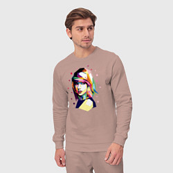Костюм хлопковый мужской Taylor Swift Art, цвет: пыльно-розовый — фото 2