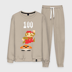 Костюм хлопковый мужской Mario: 100 coins, цвет: миндальный