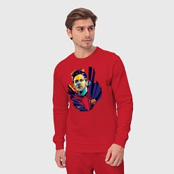 Костюм хлопковый мужской Messi Art, цвет: красный — фото 2