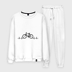 Костюм хлопковый мужской Велоспорт, цвет: белый