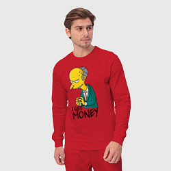 Костюм хлопковый мужской Mr. Burns: I get money, цвет: красный — фото 2
