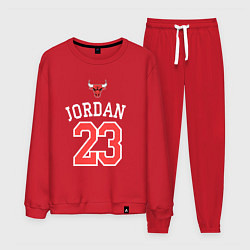 Костюм хлопковый мужской Jordan 23, цвет: красный