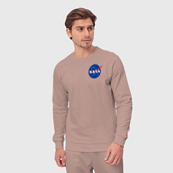 Костюм хлопковый мужской NASA, цвет: пыльно-розовый — фото 2