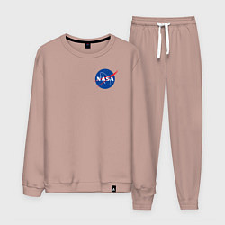 Костюм хлопковый мужской NASA, цвет: пыльно-розовый