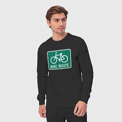 Костюм хлопковый мужской Дорога для велосипедистов, цвет: черный — фото 2