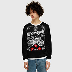 Свитшот мужской Moto t-shirt 2, цвет: 3D-белый — фото 2