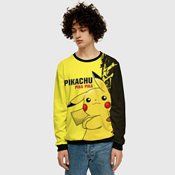 Свитшот мужской Pikachu Pika Pika цвета 3D-черный — фото 2