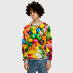 Свитшот мужской Сладкие конфетки, цвет: 3D-меланж — фото 2