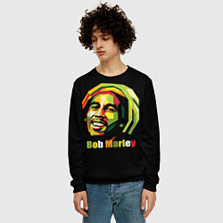 Свитшот мужской Bob Marley Smile, цвет: 3D-черный — фото 2