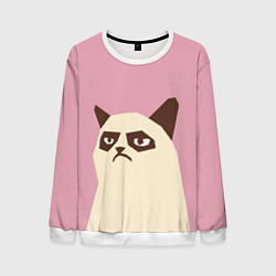 Мужской свитшот Grumpy cat pink