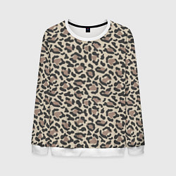 Свитшот мужской Шкура леопарда, цвет: 3D-белый